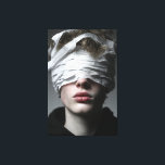 Golden Glow Melanin Fierce Close-Up Leinwanddruck<br><div class="desc">Golden-bronze light sculpts flawless deep brown skin, illuminating sharp cheekbones, glossy nude-pink lips, and intense dark eyes framed by smoky glitter shadow. A sleek short natural cut and massive hammered gold hoop earrings catch fiery reflections, while layered gold chains add regal texture against a high-neck black top. The powerful close-up...</div>