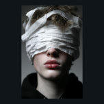 Golden Glow Melanin Fierce Close-Up Poster<br><div class="desc">Golden-bronze light sculpts flawless deep brown skin, illuminating sharp cheekbones, glossy nude-pink lips, and intense dark eyes framed by smoky glitter shadow. A sleek short natural cut and massive hammered gold hoop earrings catch fiery reflections, while layered gold chains add regal texture against a high-neck black top. The powerful close-up...</div>