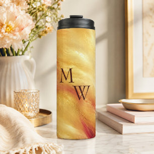 Golden Glow Monogramm  Thermosbecher