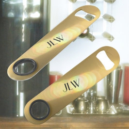 Golden Glow Stylish Glam Customizable Intials Speed Flaschenöffner