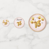 Golden Glow Sweet 16 Balloons  Konfetti (Vorderseiten)