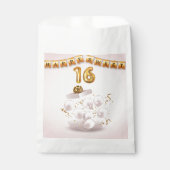 Golden Glow Sweet 16 Luftballons Geschenktütchen (Vorderseite)