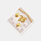 Golden Glow Sweet 16 Party  Serviette (Ecke)