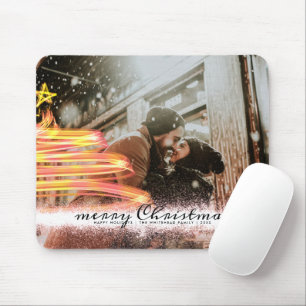 Golden Glow Tree Star Glitzer Foto Mousepad