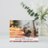 Golden Glow Tree Star Glitzer Foto Weihnachten Postkarte (Stehend Vorderseite)