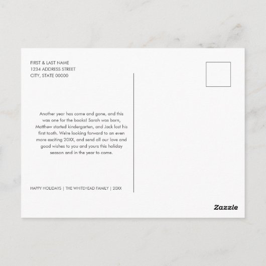 Golden Glow Tree Star Glitzer Foto Weihnachten Postkarte (Rückseite)