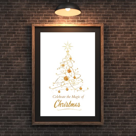 Golden Glow Weihnachtsbaum Poster