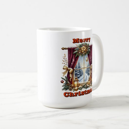 Golden Glow Winter Szene Kaffeetasse (VorderseiteRechts)