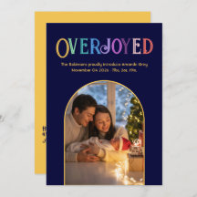 Golden Glow Xmas Baby Birth Ankündigung Foto