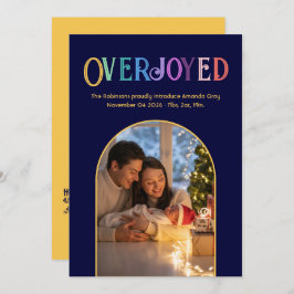 Golden Glow Xmas Baby Birth Ankündigung Foto