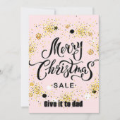 Golden glücklicher Stern, schwarzes künstlerisches Einladung (Vorderseite)