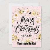 Golden glücklicher Stern, schwarzes künstlerisches Einladung (Rückseite)