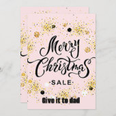 Golden glücklicher Stern, schwarzes künstlerisches Einladung (Vorne/Hinten)