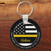 Golden Glue 911 Dispatcher der dünnen Goldene Lini Schlüsselanhänger (Vorderseite)