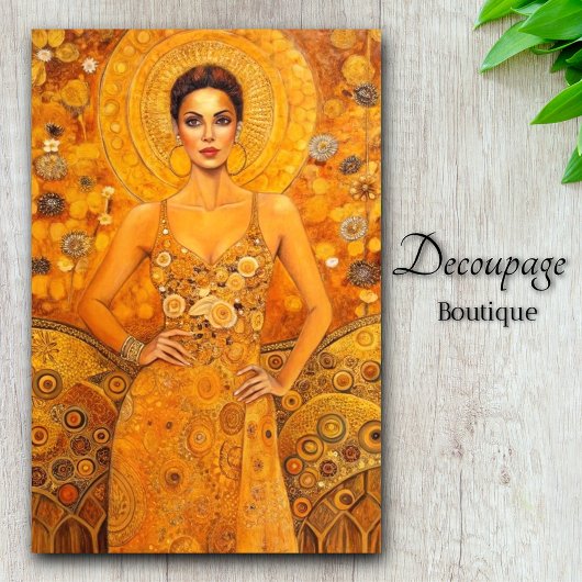 Golden Goddess Art Nouveau Splendor Seidenpapier