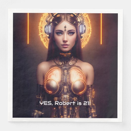 Golden Goddess Cyborg Serviette (Vorderseite)