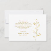 Golden & Gold Blätter Hochzeit Dankeskarte (Rückseite)