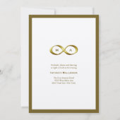 Golden Gold Infinity Hand Clasp Monogram Wedding Einladung (Rückseite)