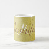 Golden Gold Simple Metallic Name Monogram Kaffeetasse (Mittel)