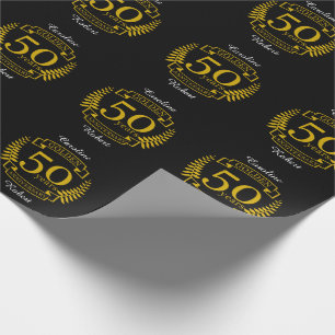 GOLDEN Golden 50 Years Wedding Anniversary 50 Geschenkpapier