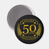 GOLDEN Golden 50 Years Wedding Anniversary 50 Magnet (Vorderseite/Rückseite)