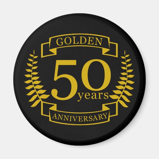 GOLDEN Golden 50 Years Wedding Anniversary 50 Magnet (Vorne)