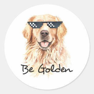 Golden Golden Retriever Runder Aufkleber