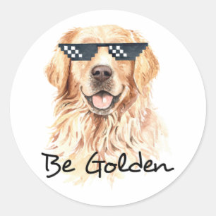 Golden Golden Retriever Runder Aufkleber