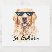 Golden Golden Retriever Schaumweinetikett (Einzelnes Label)