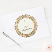 Golden Golden Swirl Elegantes Weihnachtsgeschenk T Runder Aufkleber (Umschlag)