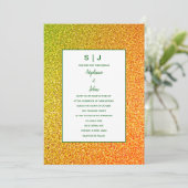 Golden Golden Yellow Glitzer Ombre Wedding Einladung (Stehend Vorderseite)