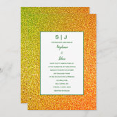 Golden Golden Yellow Glitzer Ombre Wedding Einladung (Vorne/Hinten)