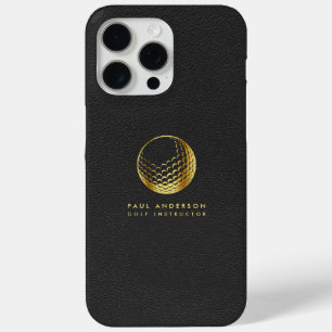 Golden Golf Ball Logo Elegante Golfer Monogram Case-Mate iPhone Hülle
