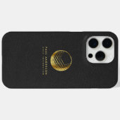 Golden Golf Ball Logo Elegante Golfer Monogram Case-Mate iPhone Hülle (Rückseite (Horizontal))