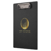 Golden Golf Ball Logo Elegante Golfer Monogram Klemmbrett (Links)