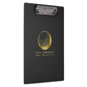 Golden Golf Ball Logo Elegante Golfer Monogram Klemmbrett (Rechts)