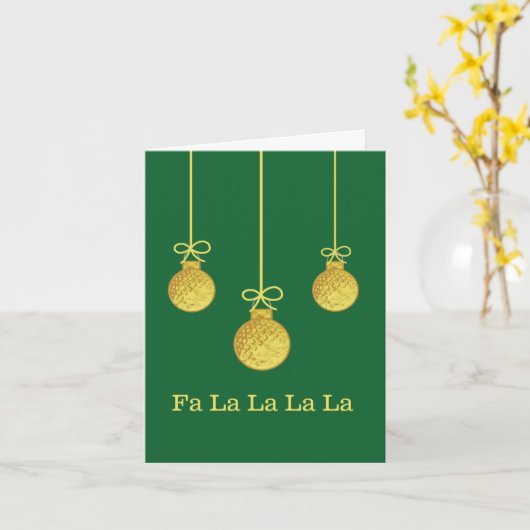 Golden Golf Ball Ornamente Weihnachtskarte Karte (Gelbe Blume)