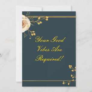 Golden Good Vibes floral Motifs Einladung