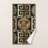 Golden Gorgon "Medusa" mit griechischer Schlüsselg Badhandtuch Set (Handtuch)