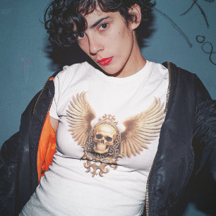 Golden Gothic Skull Sigil T-Shirt