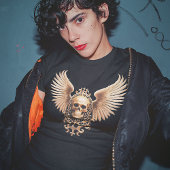 Golden Gothic Skull Sigil T-Shirt