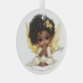 Golden Grace: A Prayerful Angel Child Ornament Aus Glas (Vorderseite Rechts)