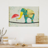 Golden Graceful Elephant Art Poster (Küche)