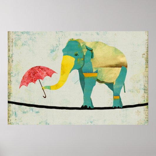 Golden Graceful Elephant Art Poster (Vorne)