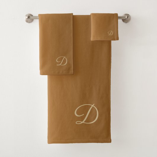 Golden Gradient mit benutzerdefinierter Monogramm Badhandtuch Set (Insitu)