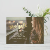 Golden Graduate | Abschluss Einladungskarten (Stehend Vorderseite)