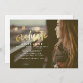 Golden Graduate | Abschluss Einladungskarten (Vorne/Hinten)