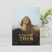 Golden Graduate | Ankündigung von Abschluss Foto (Stehend Vorderseite)