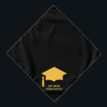 Golden Graduation Cap on Black Halstuch<br><div class="desc">Goldene Graduationskappe auf schwarz. Ideal für Haustiere!</div>