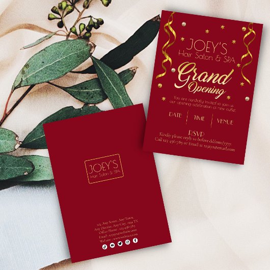 Golden Grand Opening Business UAWG Einladungskarte